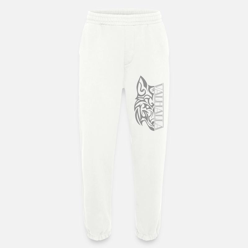 Valhalla Wolf Viking - Heavyweight Jogging Pants - made by SPREAD - OFF WHITE