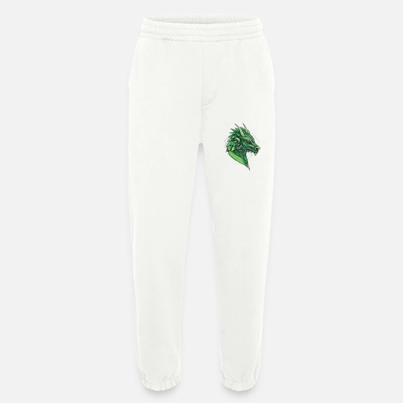Stilisierter, geometrischer Drache - Heavyweight Jogginghose - made by SPREAD  - OFF WHITE
