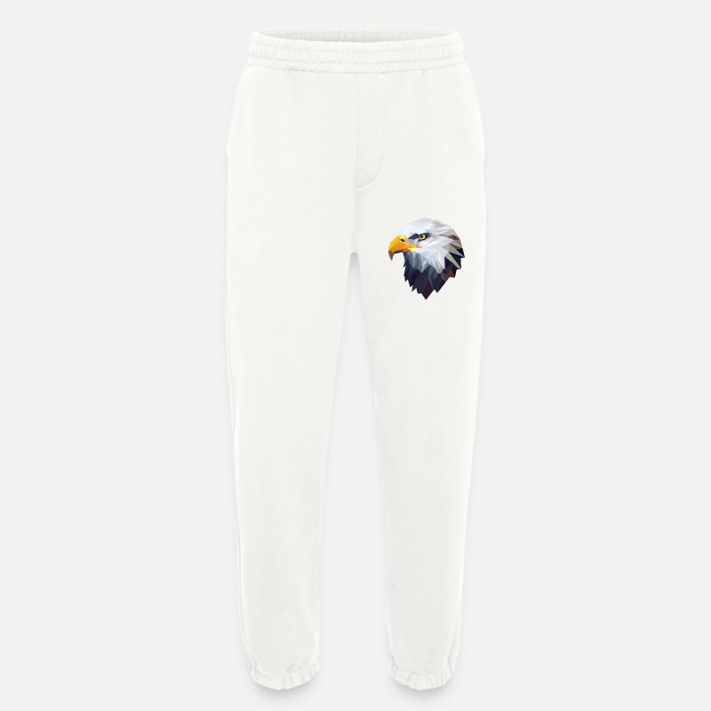 Stylized, geometric eagle - Heavyweight Jogging Pants - made by SPREAD  - OFF WHITE