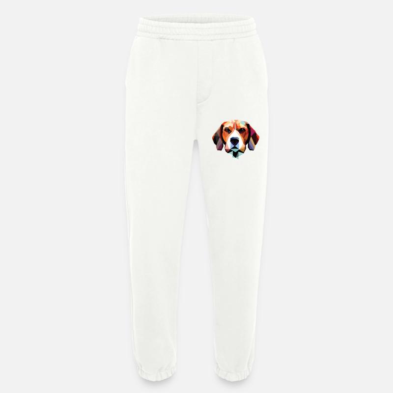 Beagle Hund Polygon - Heavyweight Jogginghose - made by SPREAD  - OFF WHITE