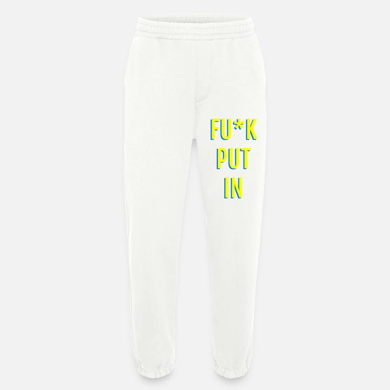 Provocative neon text graphics - Heavyweight Jogging Pants - made by SPREAD  - OFF WHITE
