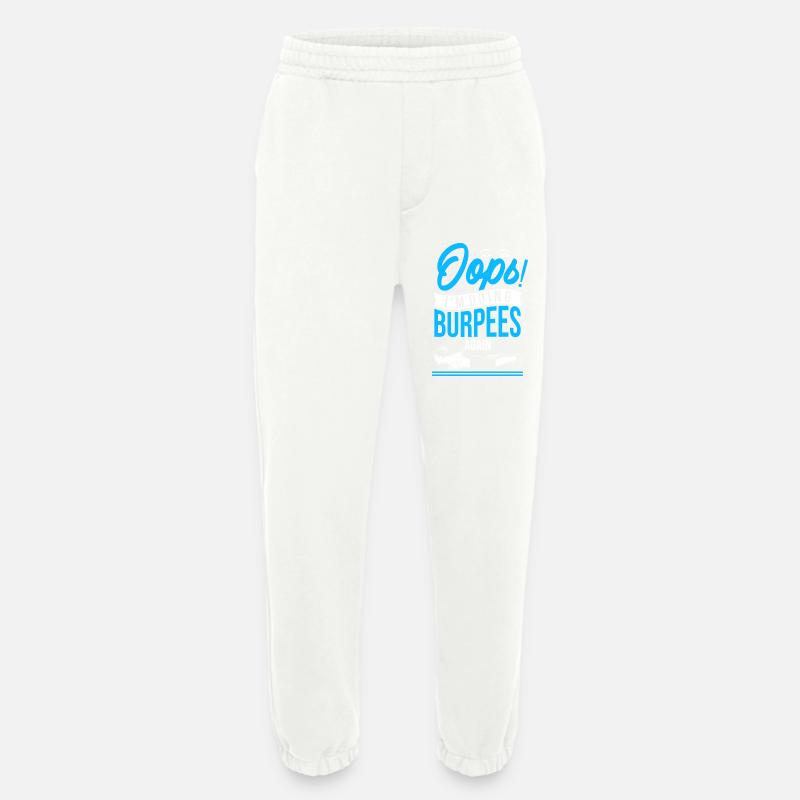 Oops! I'm doing burpees again - Heavyweight Jogging Pants - made by SPREAD  - OFF WHITE