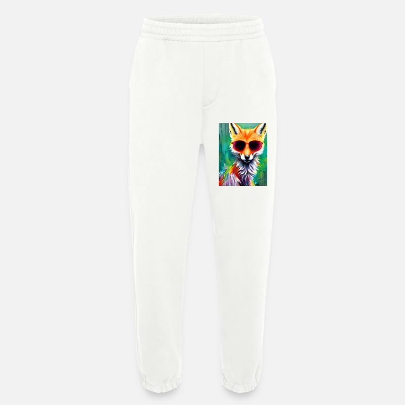 Neonfuchs mit roter Sonnenbrille - Heavyweight Jogginghose - made by SPREAD  - OFF WHITE