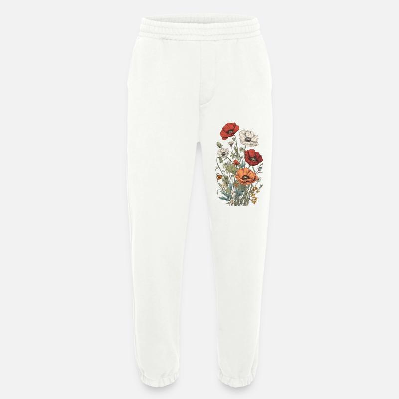 Wunderschönes Boho Mohn Herbarium Bouquet - Heavyweight Jogginghose - made by SPREAD  - OFF WHITE