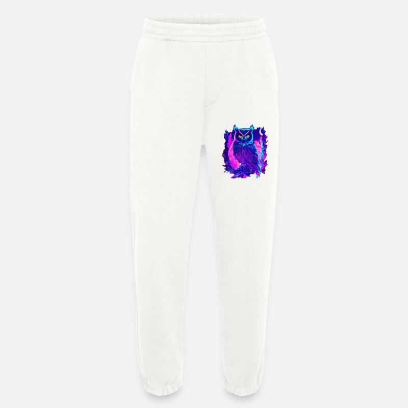 Neon leuchtende Eule Synthwave - Heavyweight Jogginghose - made by SPREAD  - OFF WHITE
