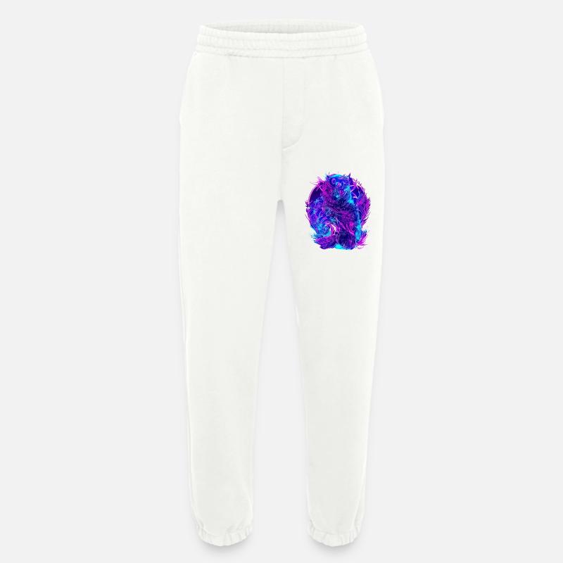 Abstrakte Eulen Neon Synthwave Kunst - Heavyweight Jogginghose - made by SPREAD  - OFF WHITE