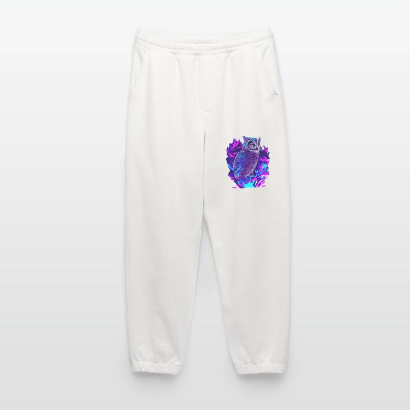 Neon Eule Psychedelische Eulen Kunst Heavyweight Jogginghose - made by SPREAD 