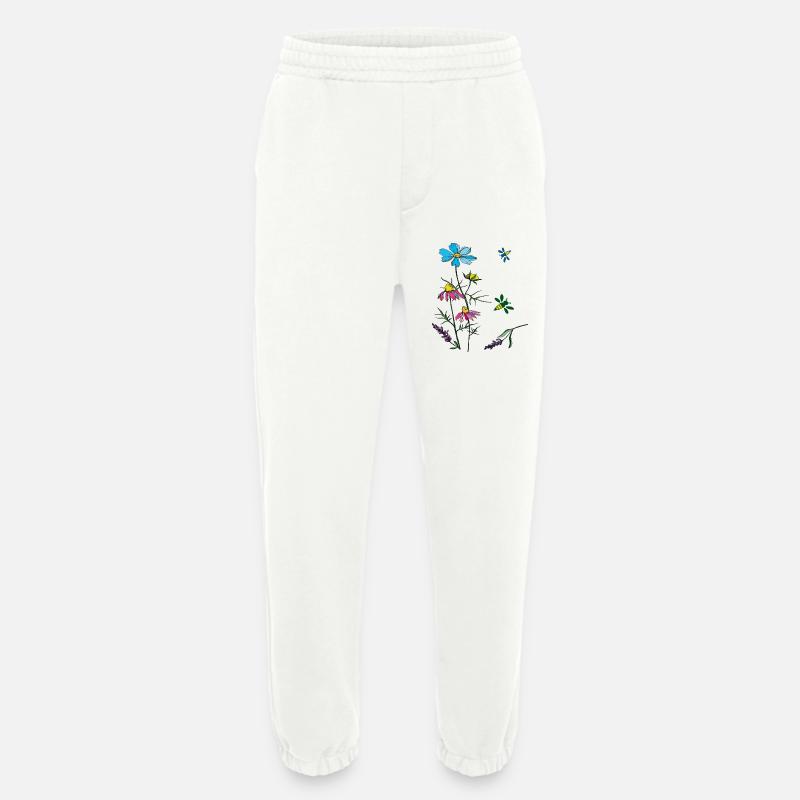 Herbs, chamomile, bees - Heavyweight Jogging Pants - made by SPREAD  - OFF WHITE