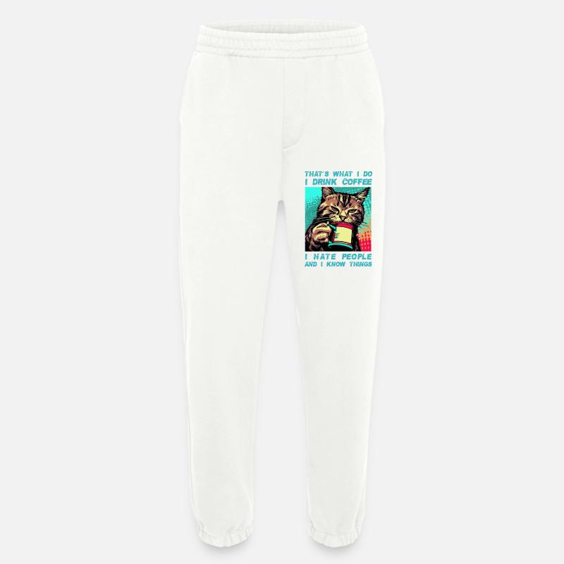 Kaffee mit einer Katze - Heavyweight Jogginghose - made by SPREAD  - OFF WHITE