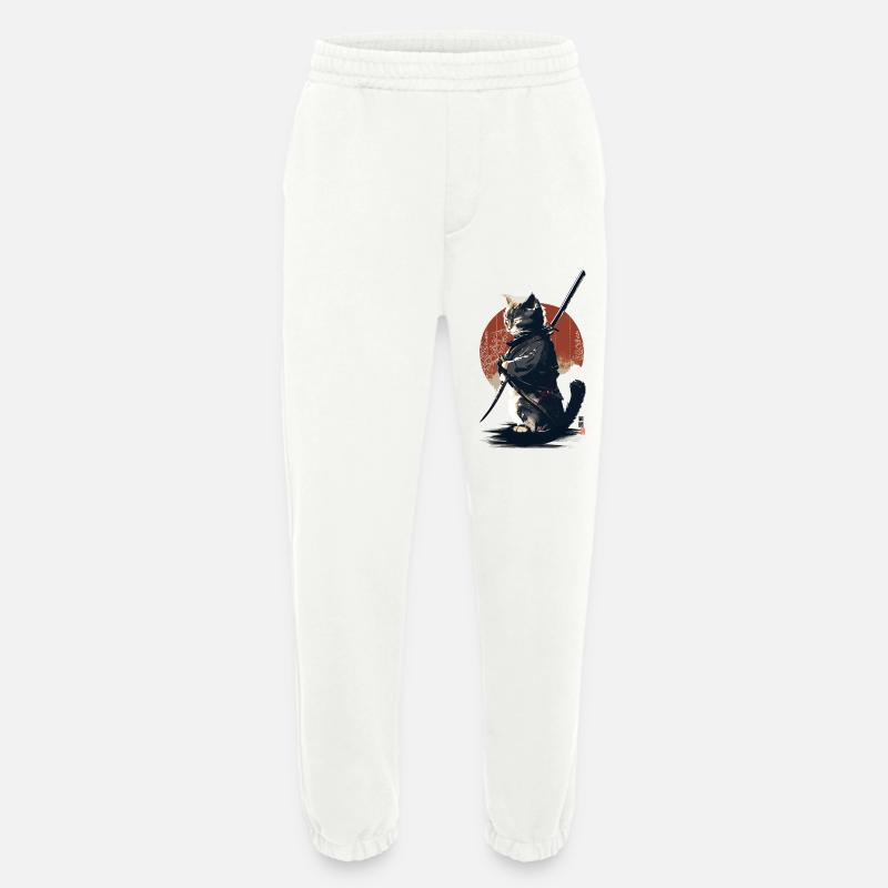 Kawaii Neko Samurai : Katzen-Samurai - Heavyweight Jogginghose - made by SPREAD  - OFF WHITE