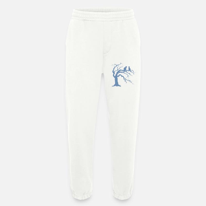 Dead tree with 2 cats silhouette - Heavyweight Jogging Pants - made by SPREAD  - OFF WHITE
