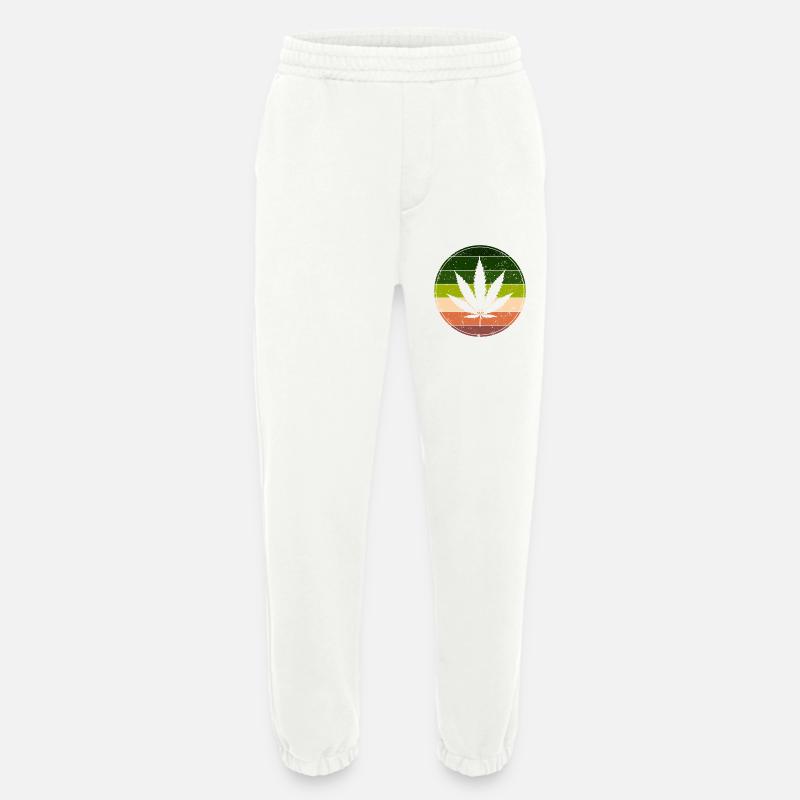 Retro Rainbow Cannabis Runde - Heavyweight Jogginghose - made by SPREAD  - OFF WHITE