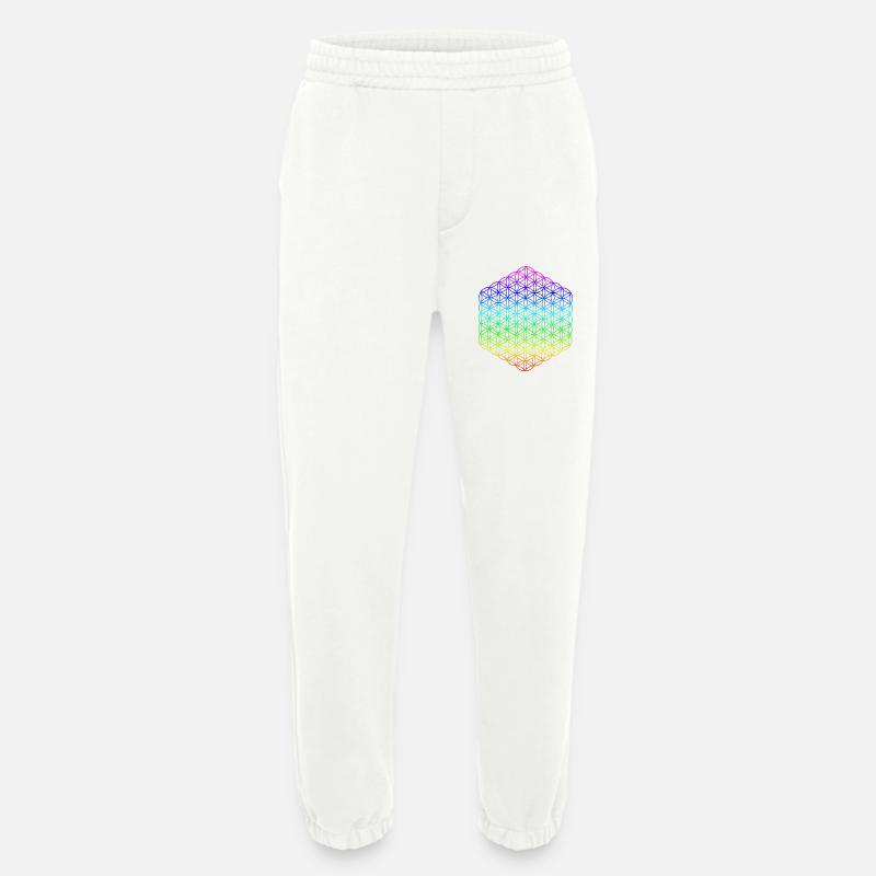 Blume des Lebens - 5. Dimension - Mandala - Heavyweight Jogginghose - made by SPREAD  - OFF WHITE