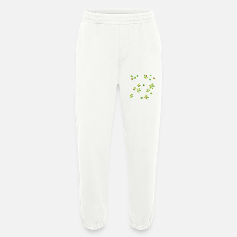 Spring Leaves Pattern - Heavyweight Jogging Pants - made by SPREAD  - OFF WHITE