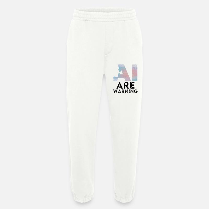 AI alert Caution artificial intelligence - Heavyweight Jogging Pants - made by SPREAD  - OFF WHITE