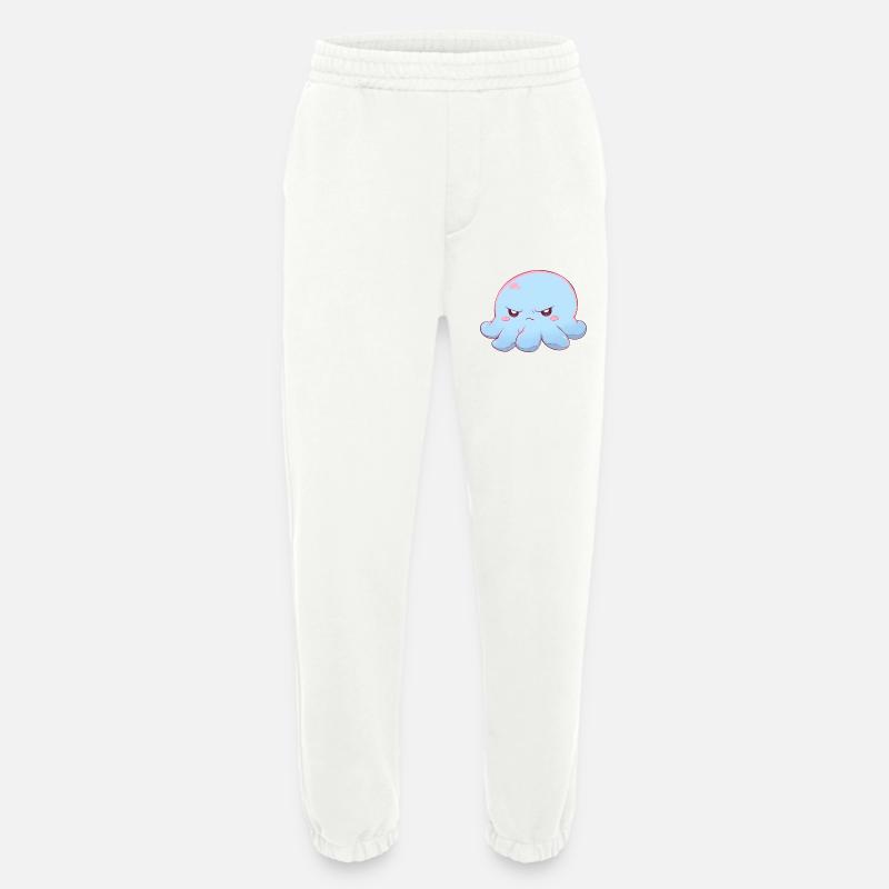 Blue grumpy octopus - Heavyweight Jogginghose - made by SPREAD  - OFF WHITE