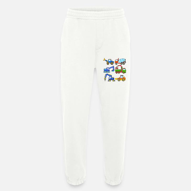 Construction Site Vehicles Vehicle - Heavyweight Jogging Pants - made by SPREAD  - OFF WHITE