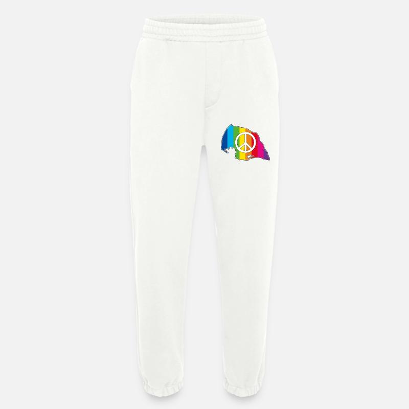 Insel Fehmarn Love Peace Rainbow - Heavyweight Jogging Pants - made by SPREAD  - OFF WHITE