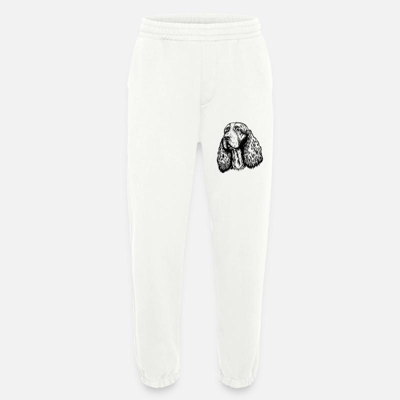 Springer Spaniel Portrait schwarz - Heavyweight Jogginghose - made by SPREAD  - OFF WHITE