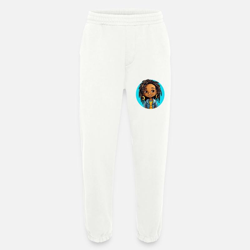 Lebensfrohe Dreadlocks Illustration - Heavyweight Jogginghose - made by SPREAD  - OFF WHITE