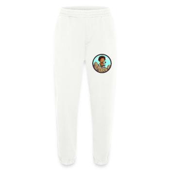Afro Black Kid Young Girl Empowerment Girl - Pantalon de jogging bio épais fabriqué en UE - OFF WHITE - Devant