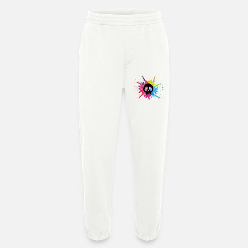 Schwarzer Schädel und mehrfarbige Explosion - Heavyweight Jogginghose - made by SPREAD  - OFF WHITE