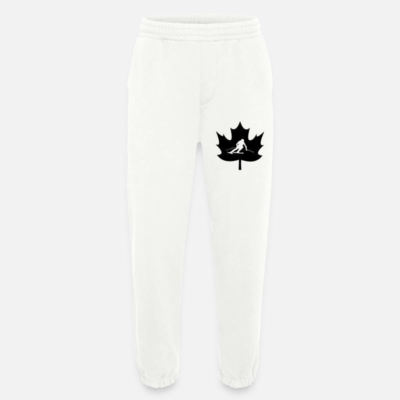 Canada maple leaf skiing logo - Heavyweight Jogging Pants - made by SPREAD  - OFF WHITE