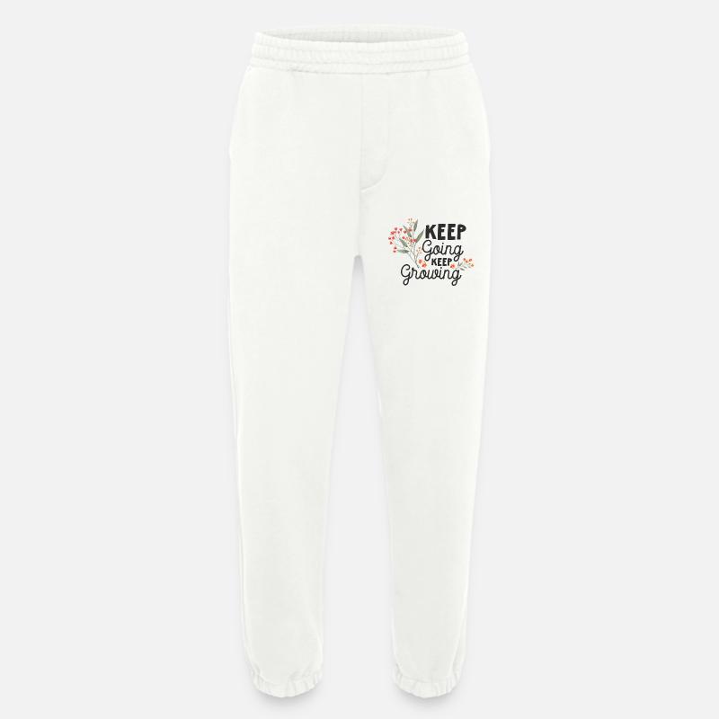 Keep Going, Keep Growing - Heavyweight Jogging Pants - made by SPREAD  - OFF WHITE