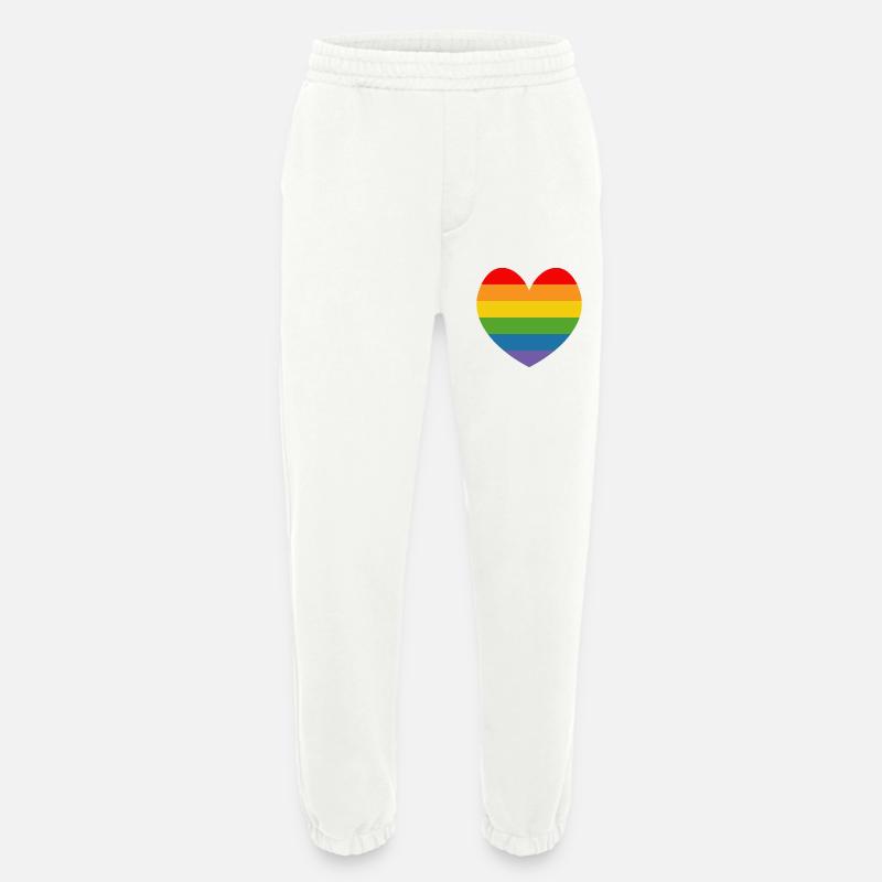 LGBT CSD TShirt Regenbogen HERZ - Heavyweight Jogginghose - made by SPREAD  - OFF WHITE