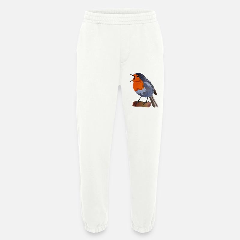 Robin Bird Illustration über Textil - Heavyweight Jogginghose - made by SPREAD - OFF WHITE