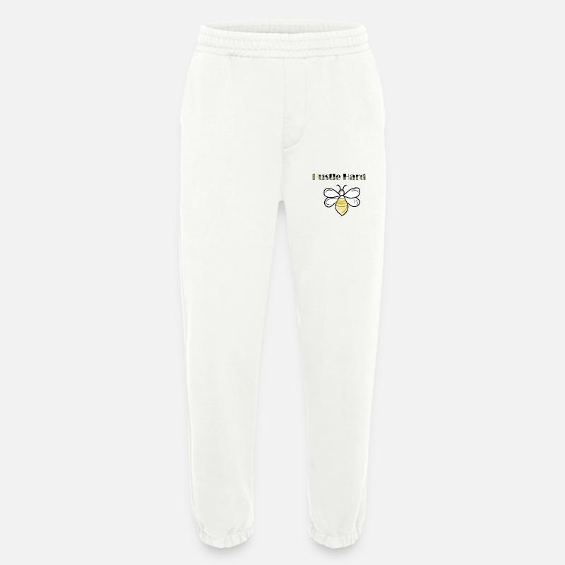 hustle hard bees - Heavyweight Jogging Pants - made by SPREAD  - OFF WHITE