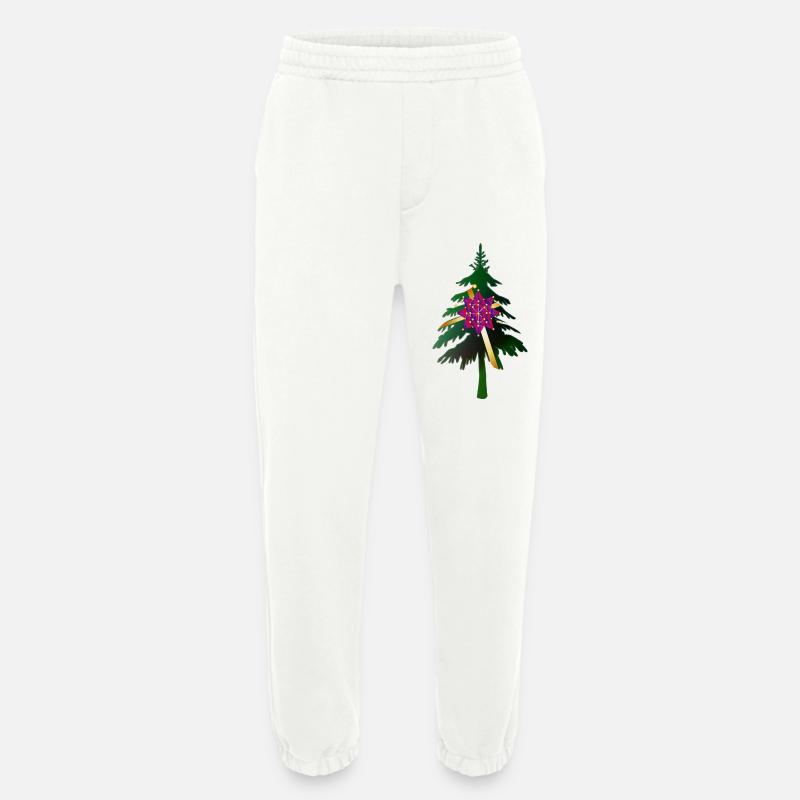 Christbaum oder Weihnachtsbaum & Geschenkschleife - Heavyweight Jogginghose - made by SPREAD  - OFF WHITE