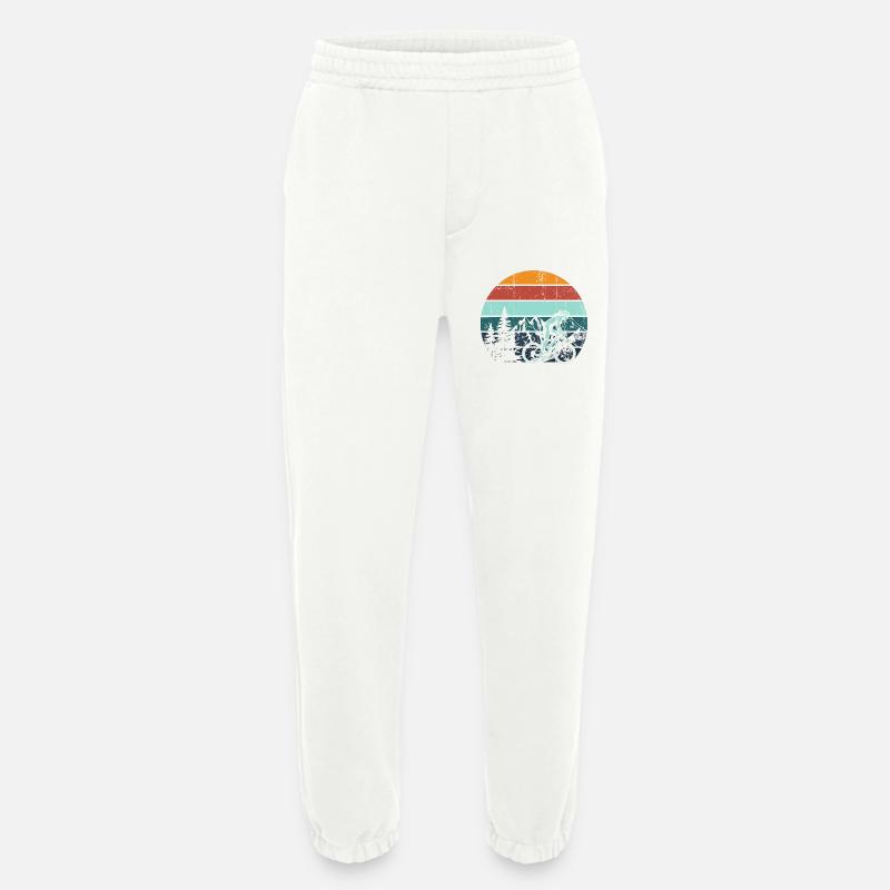 Retro Mountain Rider Sunset - Heavyweight Jogging Pants - made by SPREAD  - OFF WHITE