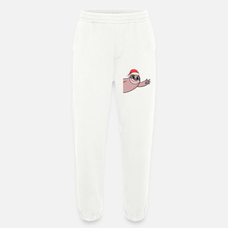 Sloth Christmas Hello Greeting - Heavyweight Jogging Pants - made by SPREAD  - OFF WHITE
