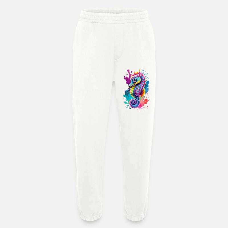 Seepferd Farbenfroh - Hippocampus Seepferdchen - Heavyweight Jogginghose - made by SPREAD  - OFF WHITE