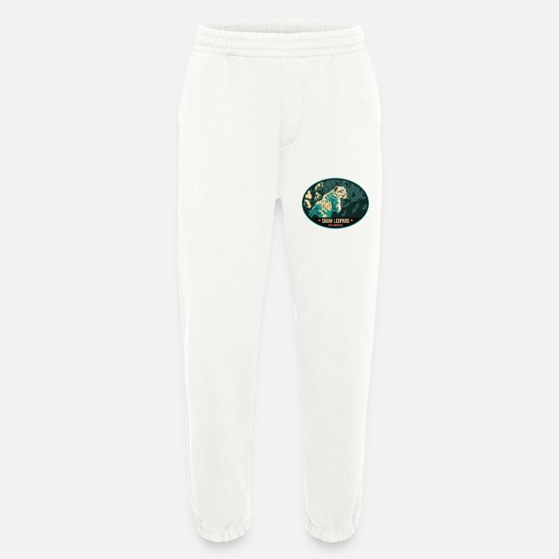 Schneeleopard Illustration Aufnäher - Heavyweight Jogginghose - made by SPREAD  - OFF WHITE