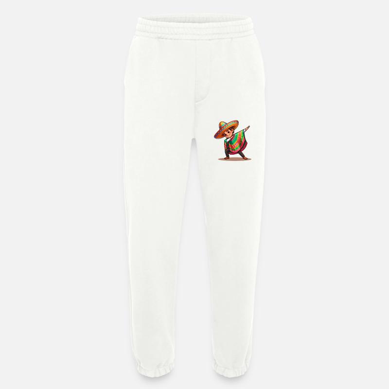 Mexican Poncho Costume Making the Dab. - Heavyweight Jogging Pants - made by SPREAD  - OFF WHITE