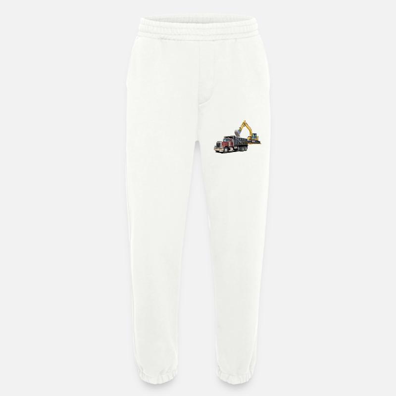 Lastwagen mit Bagger - Heavyweight Jogginghose - made by SPREAD  - OFF WHITE
