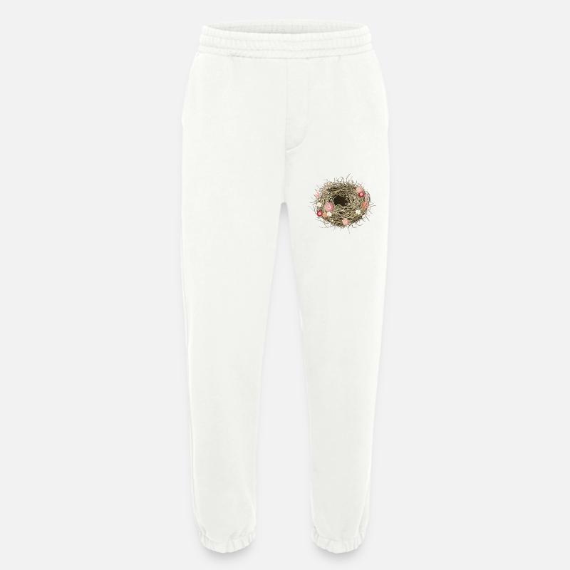 leeres Vogelnest oder Osternest mit Trockenblumen - Heavyweight Jogginghose - made by SPREAD  - OFF WHITE