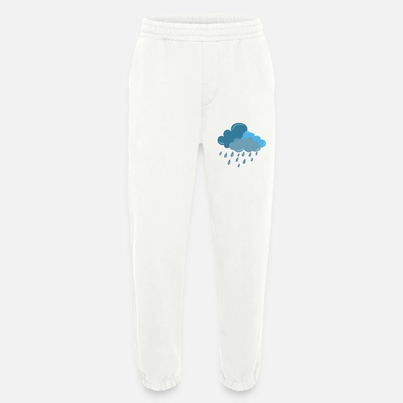 Cloud, Rain, Thunderstorm - Heavyweight Jogging Pants - made by SPREAD  - OFF WHITE