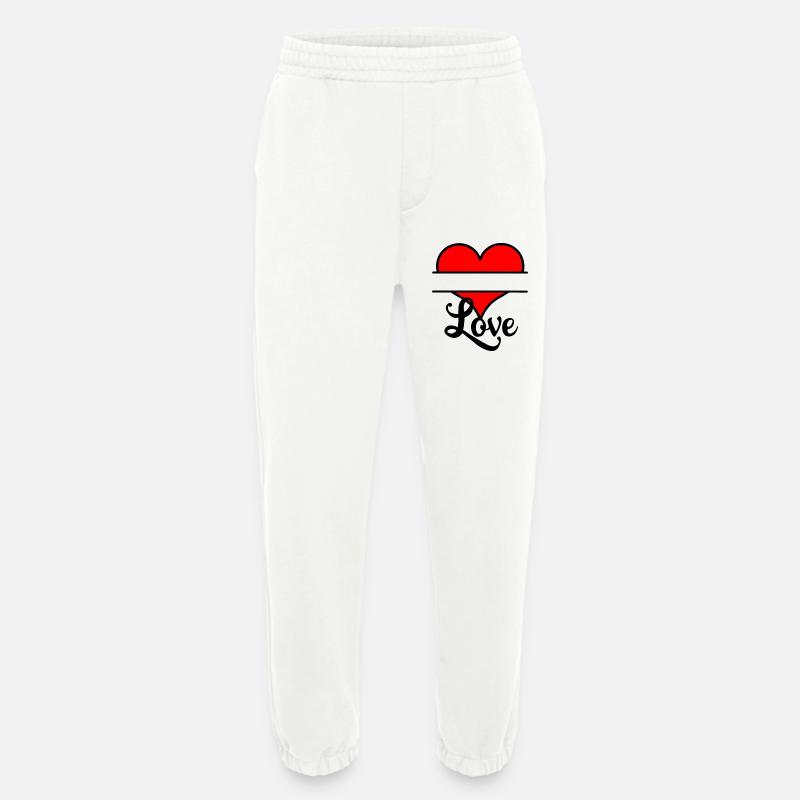 Logoherz mit Textabstand - Heavyweight Jogginghose - made by SPREAD  - OFF WHITE