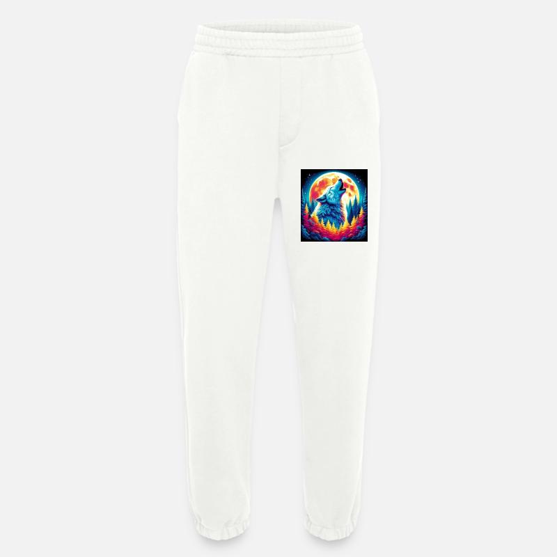 Wolf heult den Mond an - Heavyweight Jogginghose - made by SPREAD - OFF WHITE