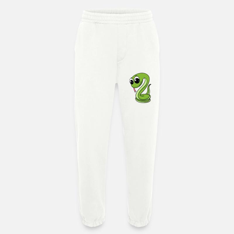 Serpent vert mignon - Pantalon de jogging bio épais fabriqué en UE - OFF WHITE