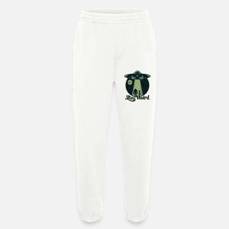 Bleib seltsam - UFO, Alien - Heavyweight Jogginghose - made by SPREAD  - OFF WHITE
