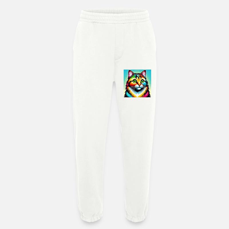 Katze Pop Art - Heavyweight Jogginghose - made by SPREAD  - OFF WHITE