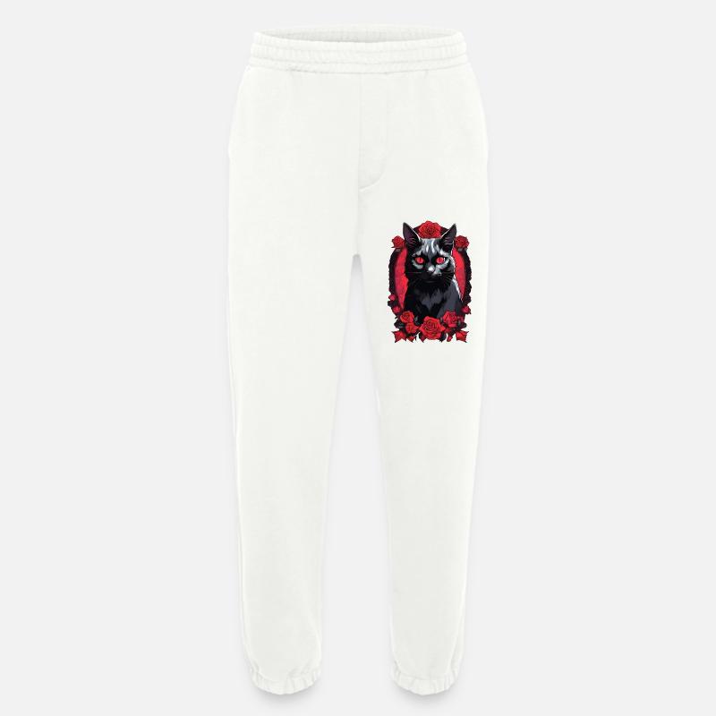 Gothic Schwarze Katze Porträt - Heavyweight Jogginghose - made by SPREAD  - OFF WHITE