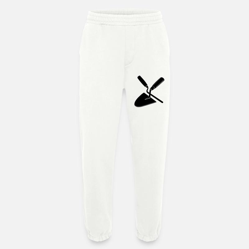 Joint nail and trowel, mason's tools - Heavyweight Jogging Pants - made by SPREAD - OFF WHITE