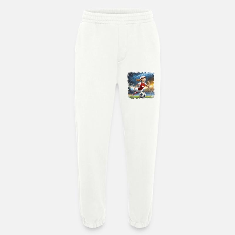 Fussballerin Comicfigur Stadion mit Blitzen - Heavyweight Jogginghose - made by SPREAD  - OFF WHITE