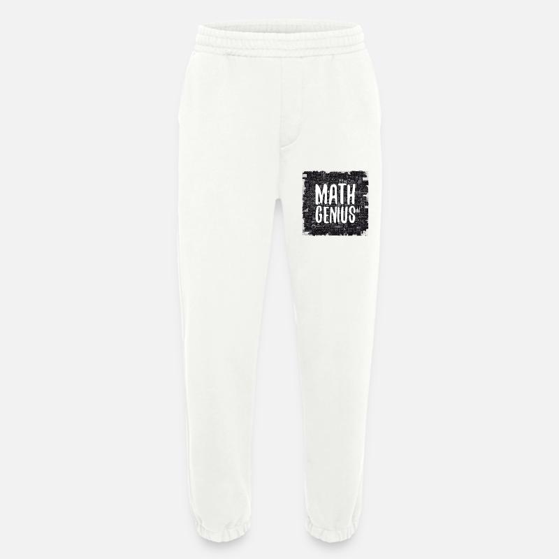 Math Genius Math Genius Math cadeau - Pantalon de jogging bio épais fabriqué en UE - OFF WHITE