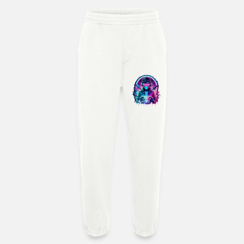 Neon Cyber Controller - Retro Gaming Power - Heavyweight Jogginghose - made by SPREAD  - OFF WHITE
